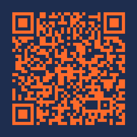 QR code SHOPRA personnalisé orange sur navy